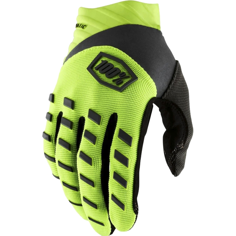 Vaikiškos motokroso pirštinės 100% Airmatic geltonos-juodos