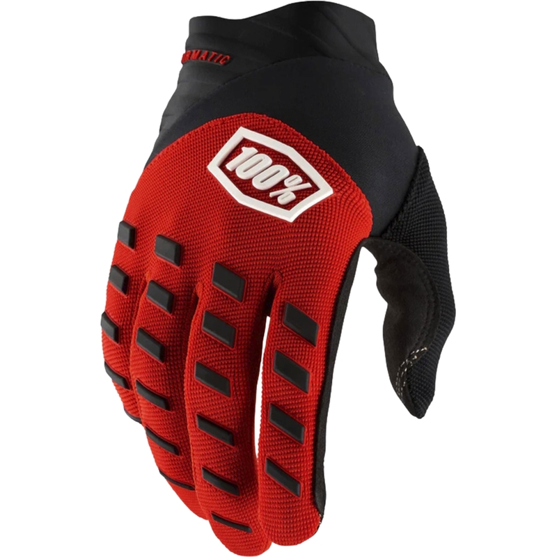 Vaikiškos motokroso pirštinės 100% Airmatic raudonos-juodos