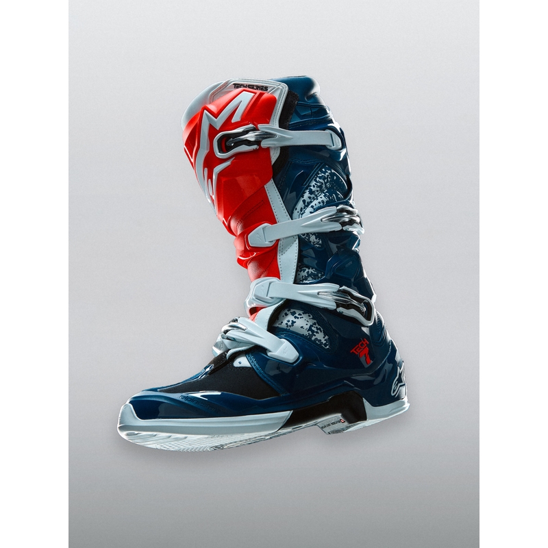 Alpinestars TECH 7 UNITY krosiniai batai raudoni-balti-mėlyni