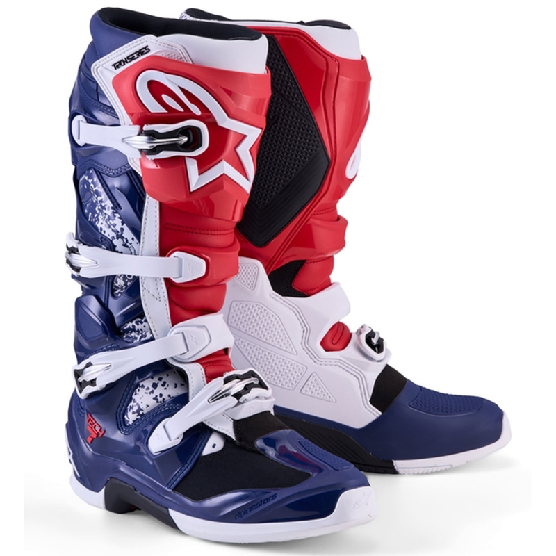 Alpinestars TECH 7 UNITY krosiniai batai raudoni-balti-mėlyni