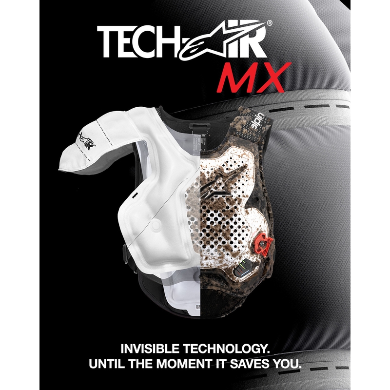 „Alpinestars TECH-AIR®MX“ plazminės sistemos oro pagalvių liemenė, balta-juoda-raudona