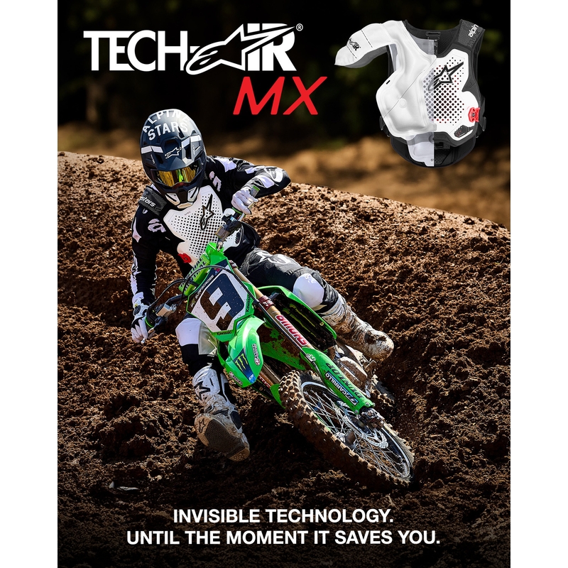 „Alpinestars TECH-AIR®MX“ plazminės sistemos oro pagalvių liemenė, balta-juoda-raudona