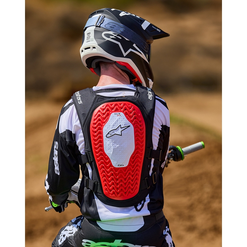 „Alpinestars TECH-AIR®MX“ plazminės sistemos oro pagalvių liemenė, balta-juoda-raudona