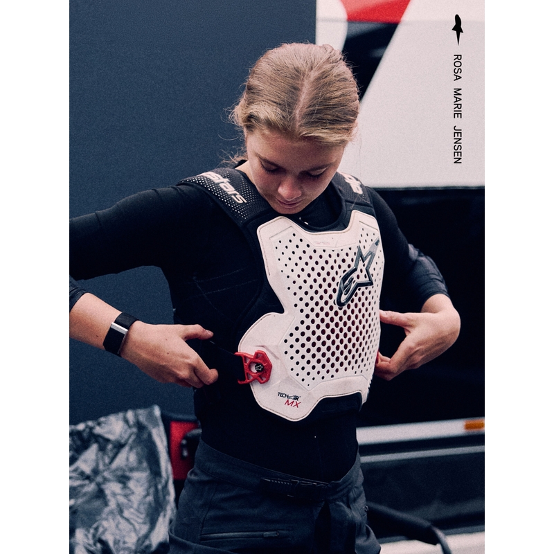 „Alpinestars TECH-AIR®MX“ plazminės sistemos oro pagalvių liemenė, balta-juoda-raudona