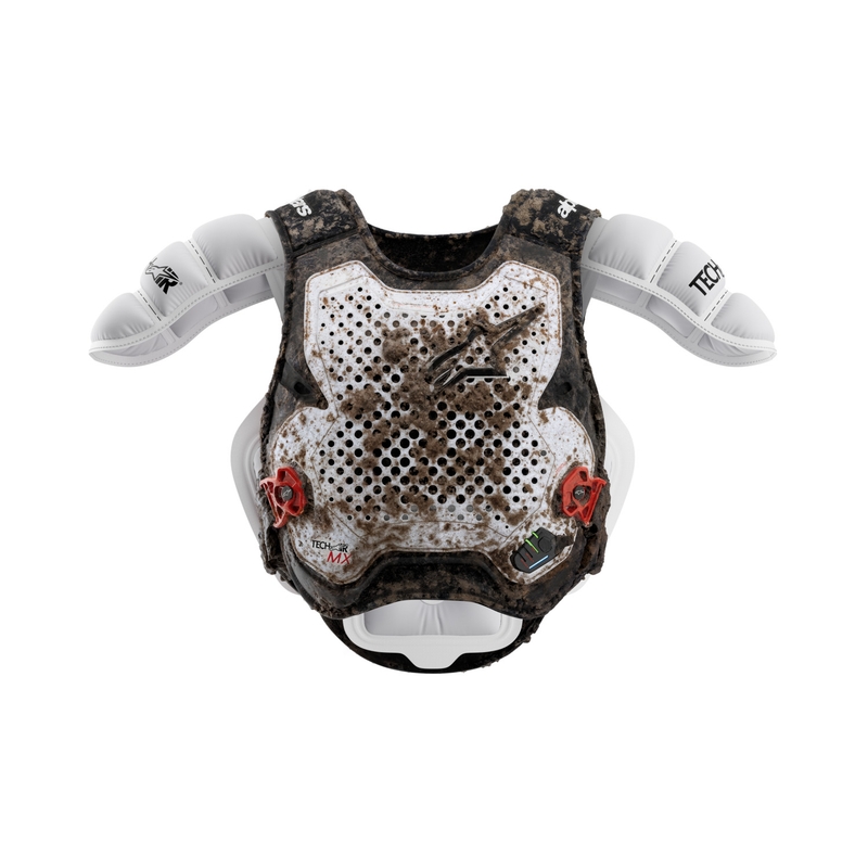 „Alpinestars TECH-AIR®MX“ plazminės sistemos oro pagalvių liemenė, balta-juoda-raudona