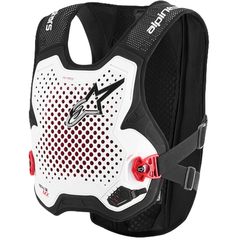 „Alpinestars TECH-AIR®MX“ plazminės sistemos oro pagalvių liemenė, balta-juoda-raudona