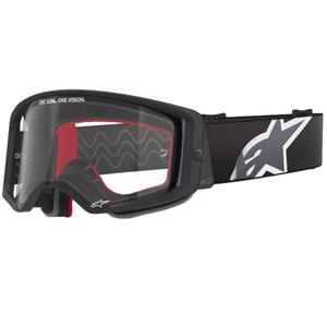 "Alpinestars Supertech Corp" juodos ir pilkos spalvos motokroso akiniai su skaidriais lęšiais