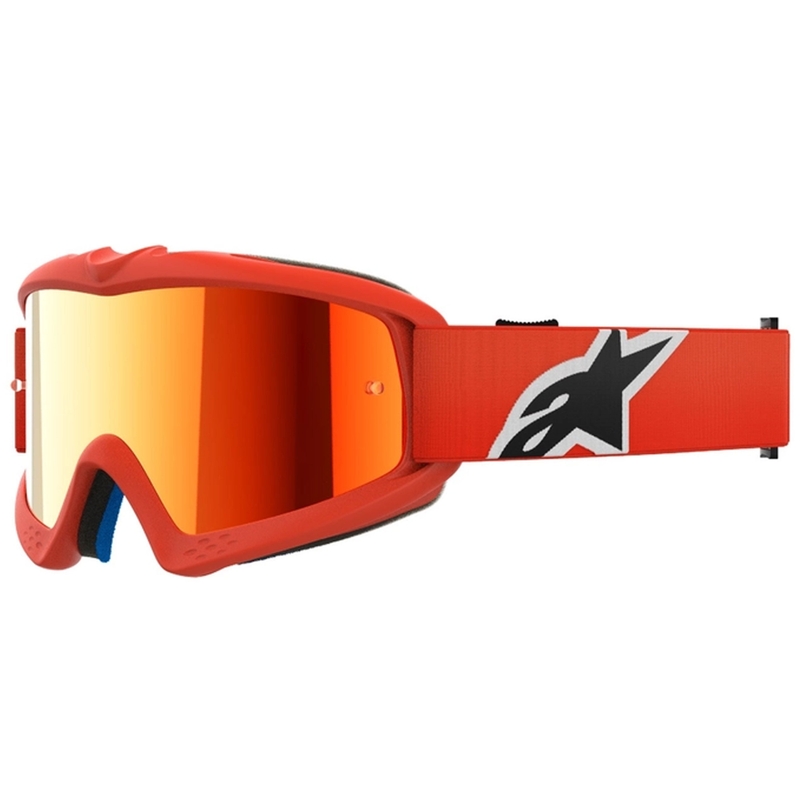 Alpinestars Vision Youth Corp vaikiški motokroso akiniai oranžinės spalvos su veidrodiniais raudonais lęšiais