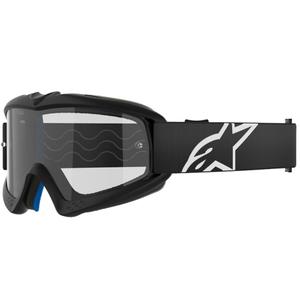 Alpinestars Vision Youth Corp vaikiški motokroso akiniai juodi su skaidriais lęšiais
