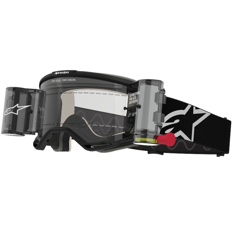 Alpinestars Vision 5 Corp ROLL-OFF plataus matymo motokroso akiniai juodi su skaidriais lęšiais