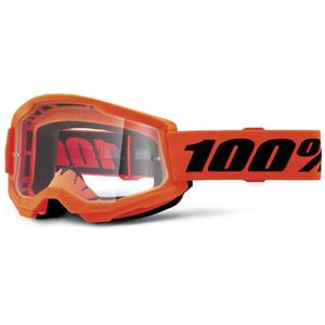 Motokroso akiniai 100% STRATA 2 New orange (clear plexi)