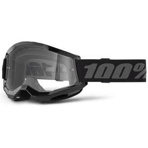 Motokroso akiniai 100% STRATA 2 New black (clear plexi)