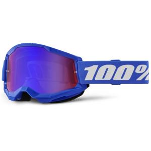 Motokroso akiniai 100% STRATA 2 Nauji mėlyni (raudonai mėlyni plexi)