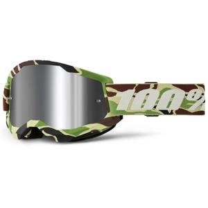 Motokroso akiniai 100% STRATA 2 New War Camo green (silver plexi)