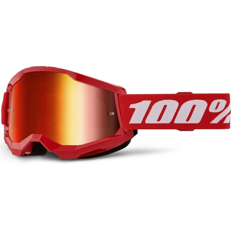 Motokroso akiniai 100% STRATA 2 Nauji raudoni (raudoni plexi)
