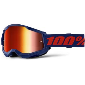 Motokroso akiniai 100% STRATA 2 New blue (red plexi)