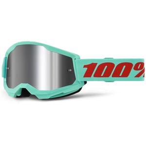 Motokroso akiniai 100% STRATA 2 New Maupiti green (silver plexi)