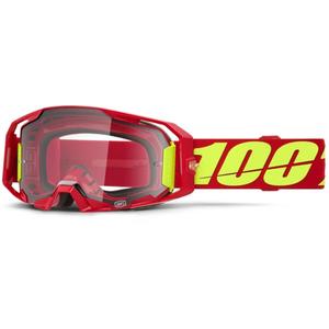 Motokroso akiniai 100% ARmatic raudoni su skaidriu stiklu