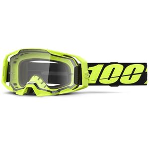 Motokroso akiniai 100% ARmatic Neon Yellow su skaidriu stiklu