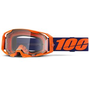 Motokroso akiniai 100% ARmatic Neon Orange su skaidriu stiklu