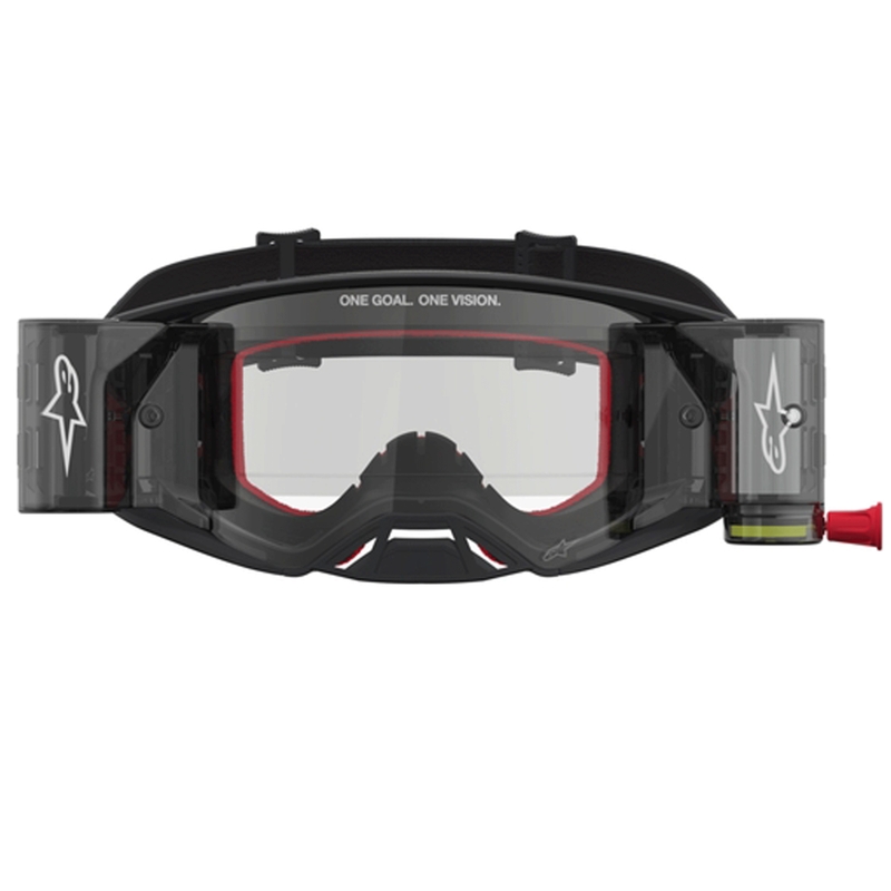 „Alpinestars Supertech ROLL-OFF“ motokroso akiniai, juodi-sidabriniai su skaidriu plexiglasu