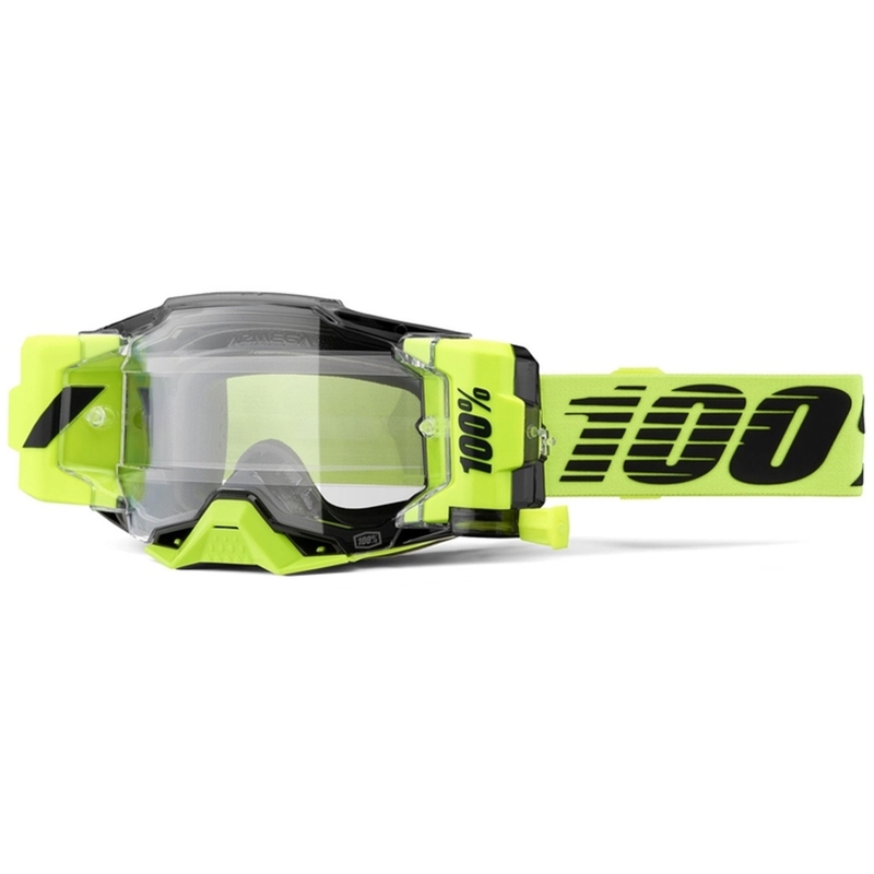 Motokroso akiniai 100% - JAV Armega Forecast fluo green (skaidrus stiklas)