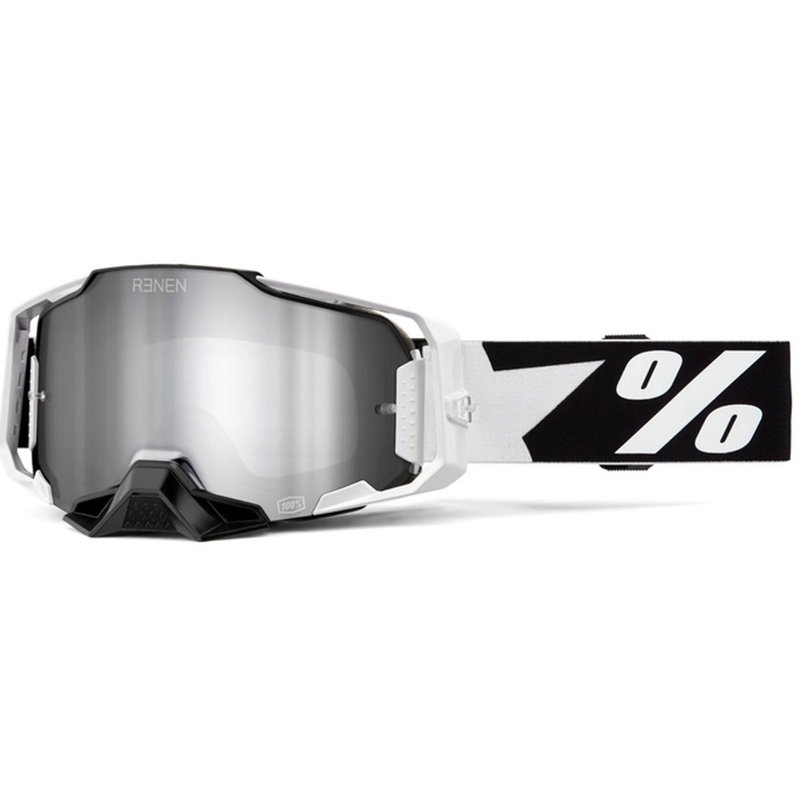 Motokroso akiniai 100% - JAV ARMEGA Renen silver plexi