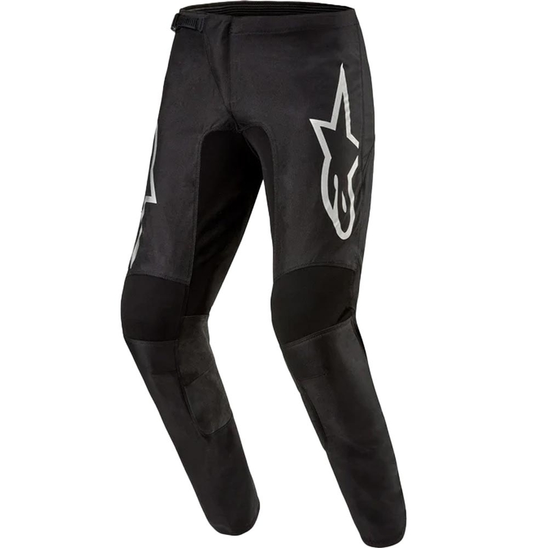 Alpinestars Fluid Graphite motokroso kelnės juodos ir sidabrinės spalvos