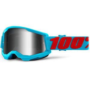 Motokroso akiniai 100% STRATA 2 Summit blue (sidabriniai veidrodiniai plexi)