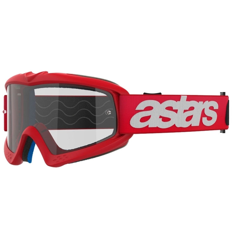 Alpinestars Vision Vision Youth Blaze raudoni vaikiški motokroso akiniai su skaidriais lęšiais