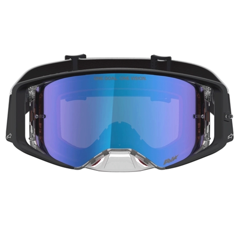 „Alpinestars Supertech Atrox“ motokroso akiniai, juodi-sidabriniai