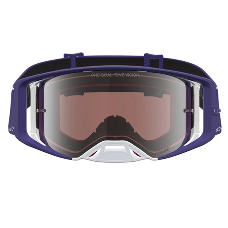 Alpinestars Supertech Atrox motokroso akiniai mėlynai balti