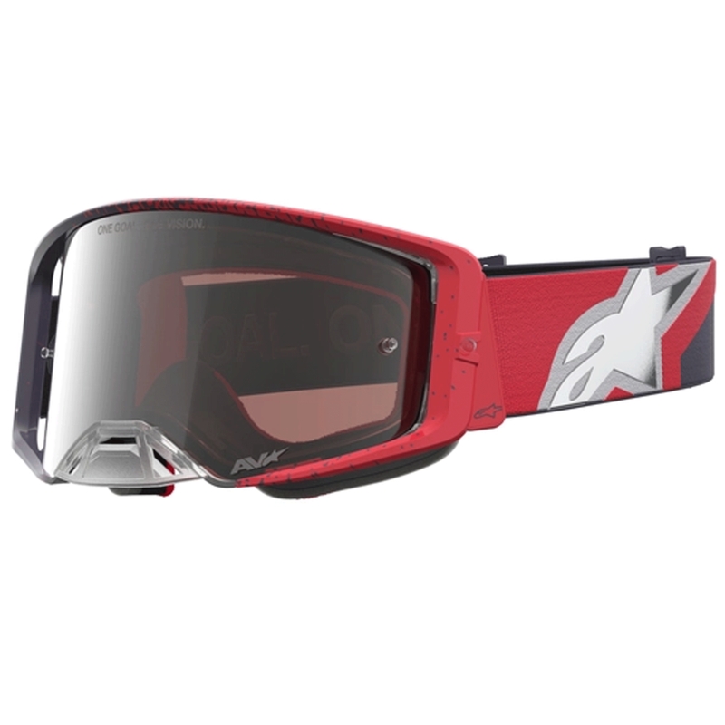 Alpinestars Supertech motokroso akiniai juodi-raudoni