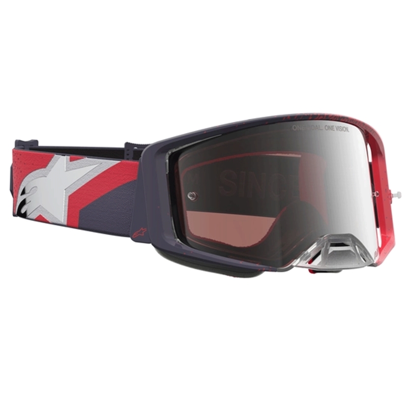 Alpinestars Supertech motokroso akiniai juodi-raudoni