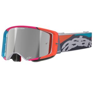 Alpinestars Supertech Stream motokroso akiniai pilkos spalvos su veidrodiniais sidabriniais lęšiais