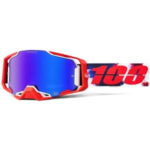 Motokroso akiniai 100% ARMEGA Morpho su mėlynu HIPER plexi