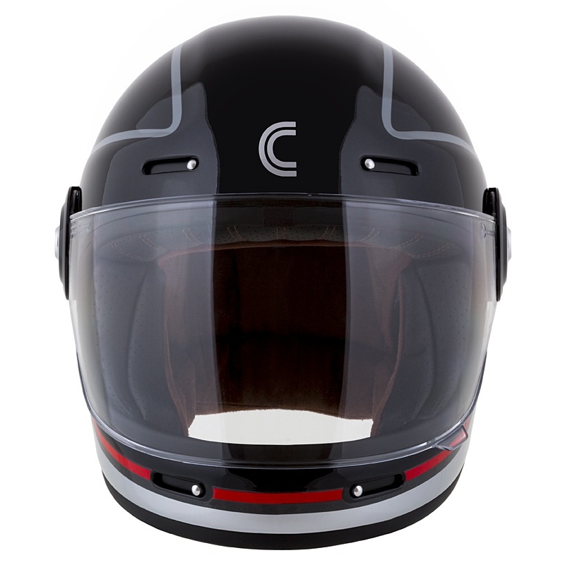 Cassida Fibre Jawa Sport uždaras motociklo šalmas, juodas-sidabrinis-raudonas, 2 - II kokybės - II. kokybė