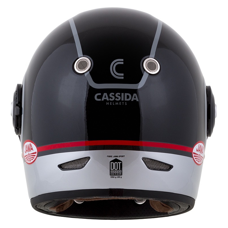 Cassida Fibre Jawa Sport uždaras motociklo šalmas, juodas-sidabrinis-raudonas, 2 - II kokybės - II. kokybė