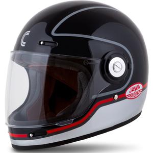 Cassida Fibre Jawa Sport uždaras motociklo šalmas, juodas-sidabrinis-raudonas, 2 - II kokybės - II. kokybė