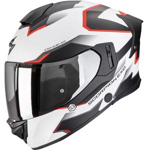 Integruotas motociklininko šalmas Scorpion EXO-530 Air Clip matinis baltas-juodas-raudonas - II. kokybė
