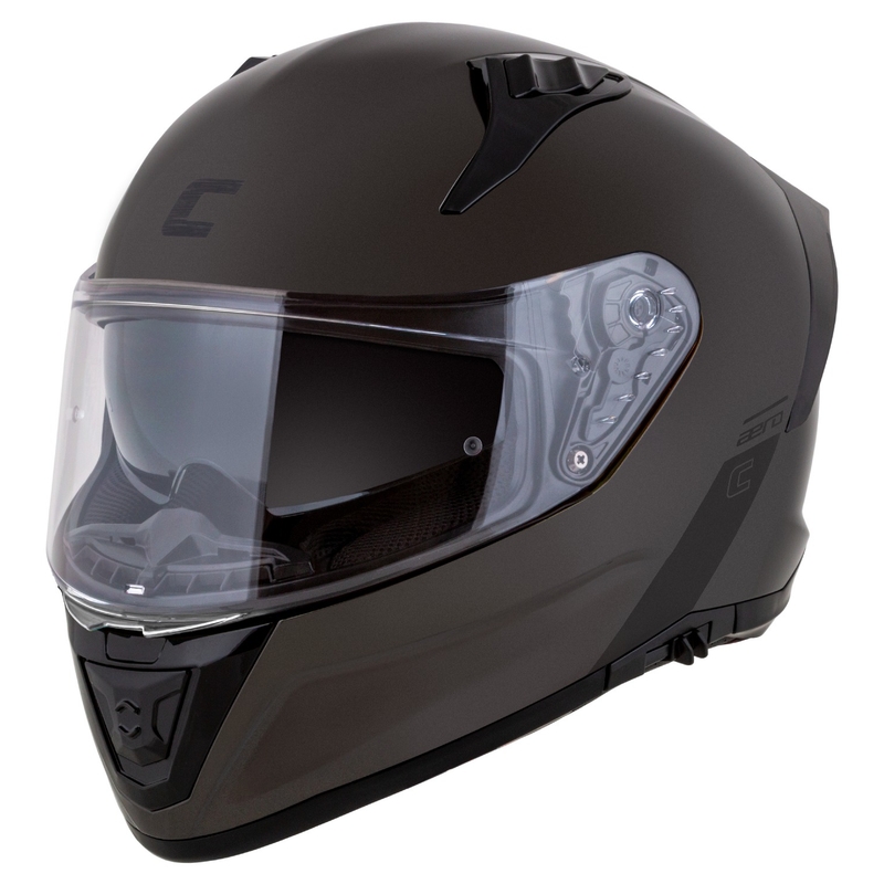 Cassida Aero Super Mono motociklo šalmas, blizgus juodas, chromuotas-juodas, uždaras - II. kokybė