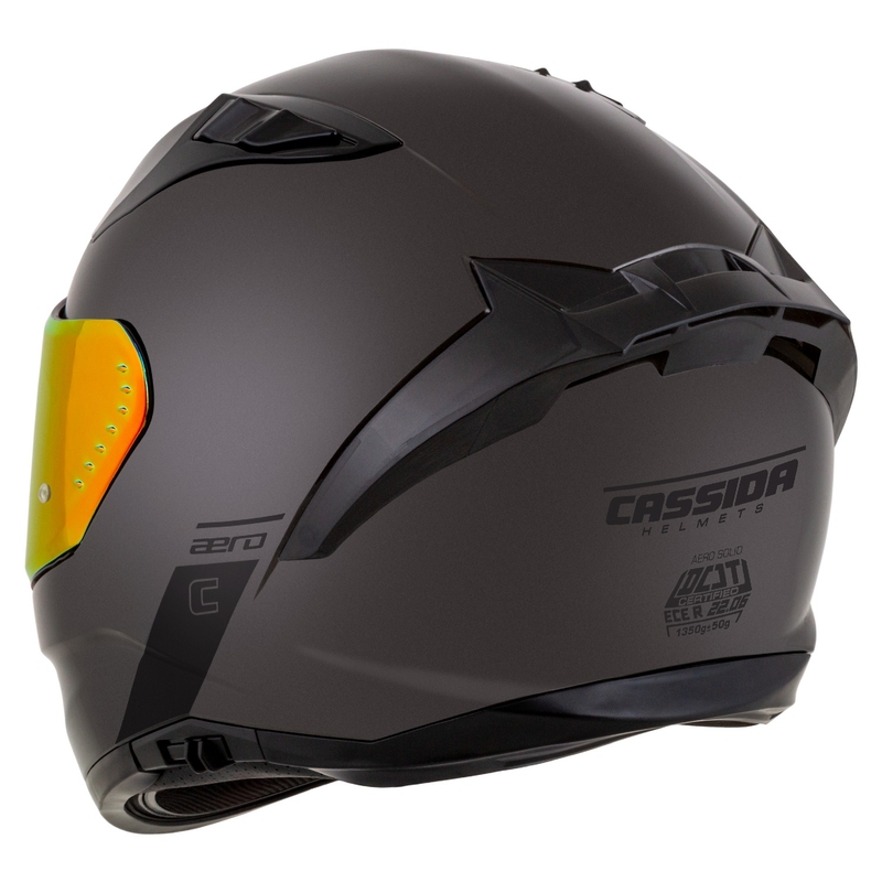 Cassida Aero Super Mono motociklo šalmas, blizgus juodas, chromuotas-juodas, uždaras - II. kokybė