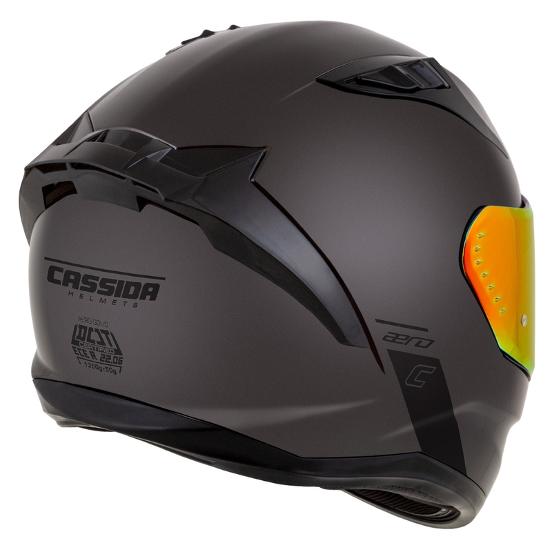Cassida Aero Super Mono motociklo šalmas, blizgus juodas, chromuotas-juodas, uždaras - II. kokybė