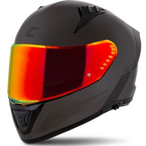 Cassida Aero Super Mono motociklo šalmas, blizgus juodas, chromuotas-juodas, uždaras - II. kokybė