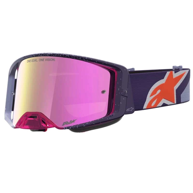 Alpinestars Supertech Hiten motokroso akiniai violetiniai-raudoni