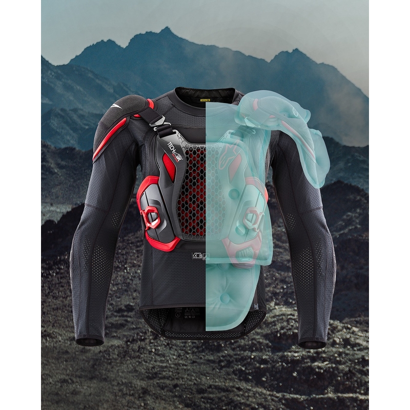 Oro pagalvių liemenė Alpinestars TECH-AIR®OFF-ROAD sistema juoda-raudona - II. kokybė