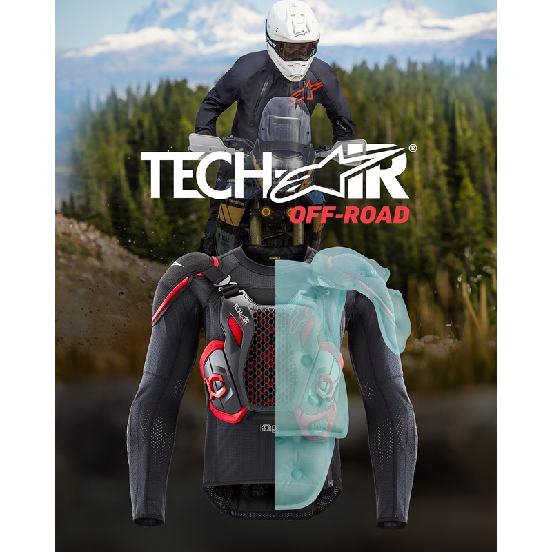 Oro pagalvių liemenė Alpinestars TECH-AIR®OFF-ROAD sistema juoda-raudona - II. kokybė