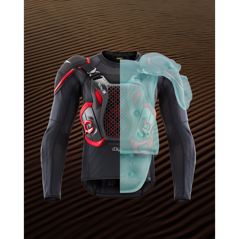 Oro pagalvių liemenė Alpinestars TECH-AIR®OFF-ROAD sistema juoda-raudona - II. kokybė