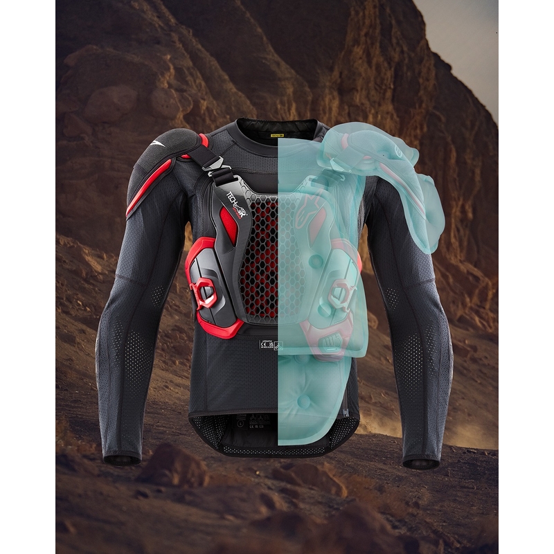 Oro pagalvių liemenė Alpinestars TECH-AIR®OFF-ROAD sistema juoda-raudona - II. kokybė