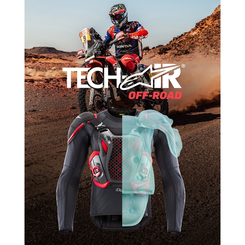Oro pagalvių liemenė Alpinestars TECH-AIR®OFF-ROAD sistema juoda-raudona - II. kokybė
